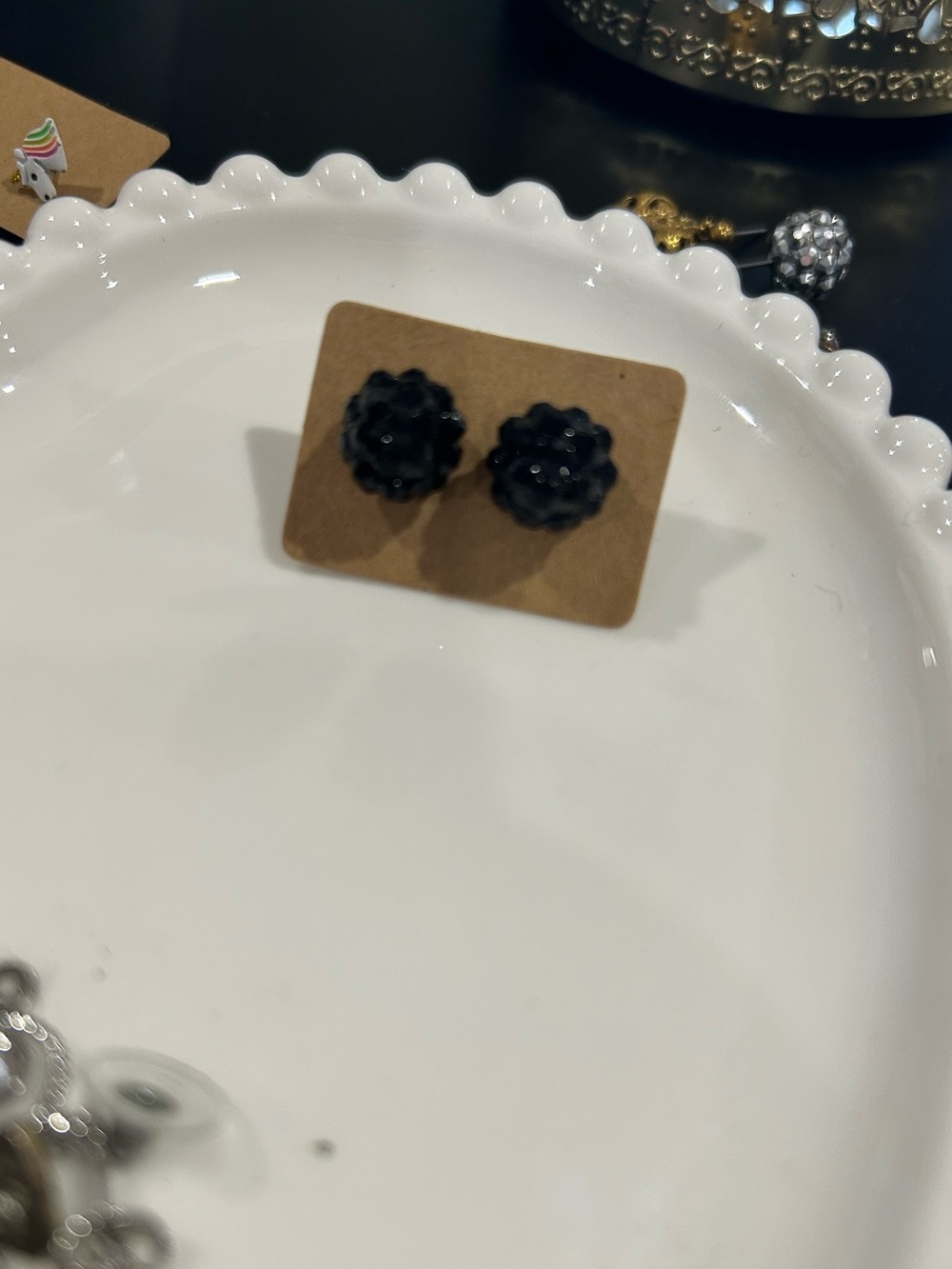 Black Stud Earrings